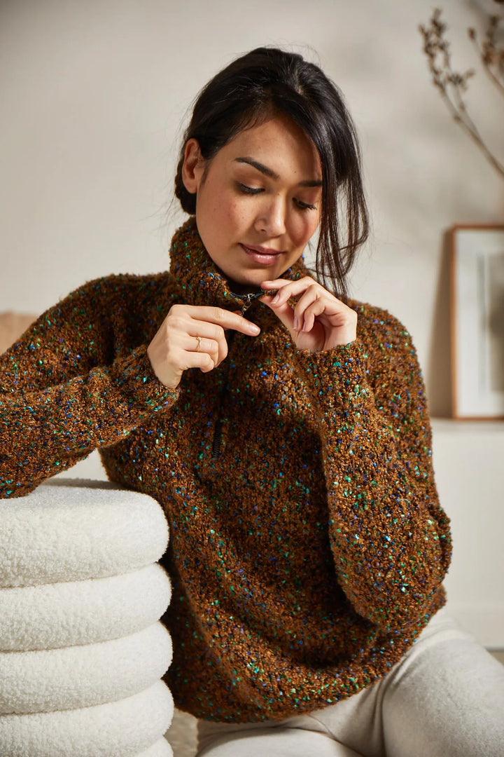 Bergère de France Canada - Maud zip - up polo neck sweater