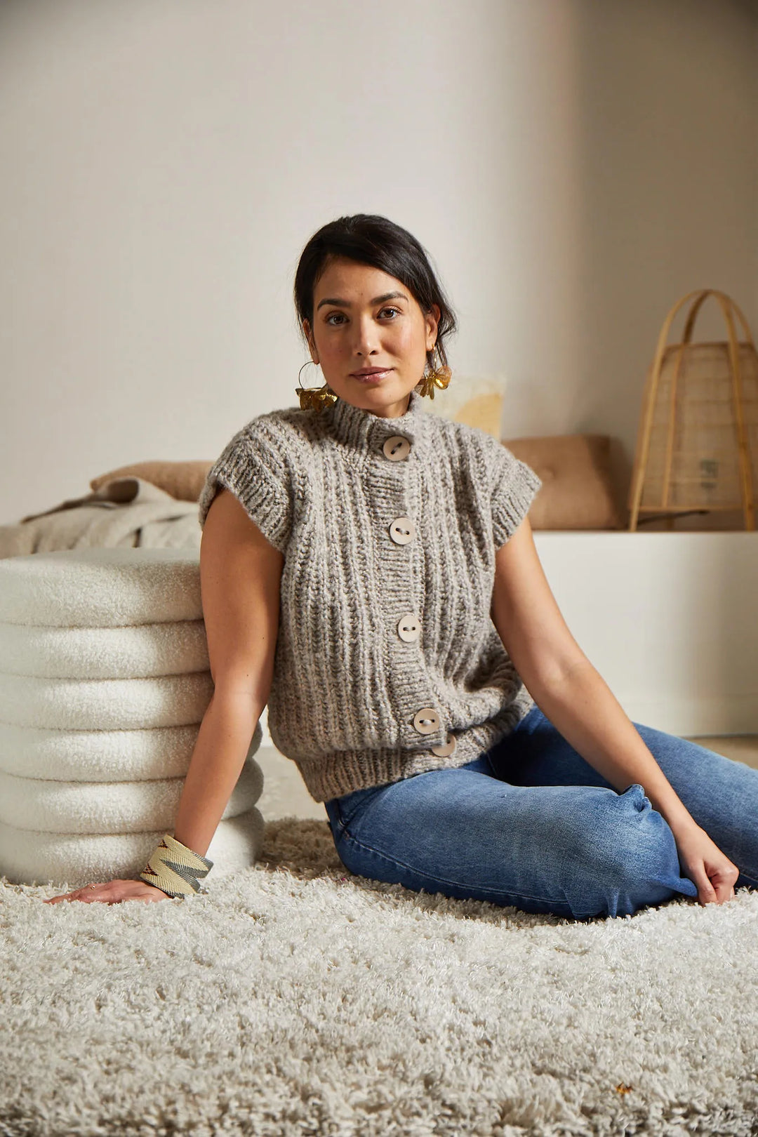 Bergère de France Canada - Mayline English Ribbed Sleeveless Cardigan