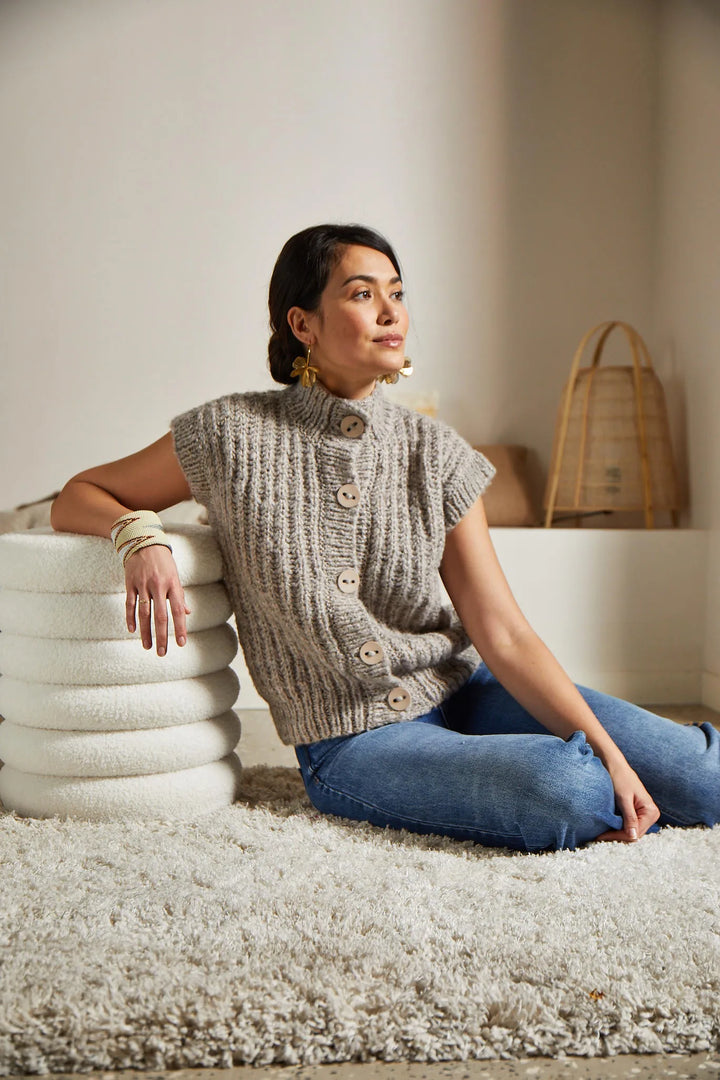 Bergère de France Canada - Mayline English Ribbed Sleeveless Cardigan