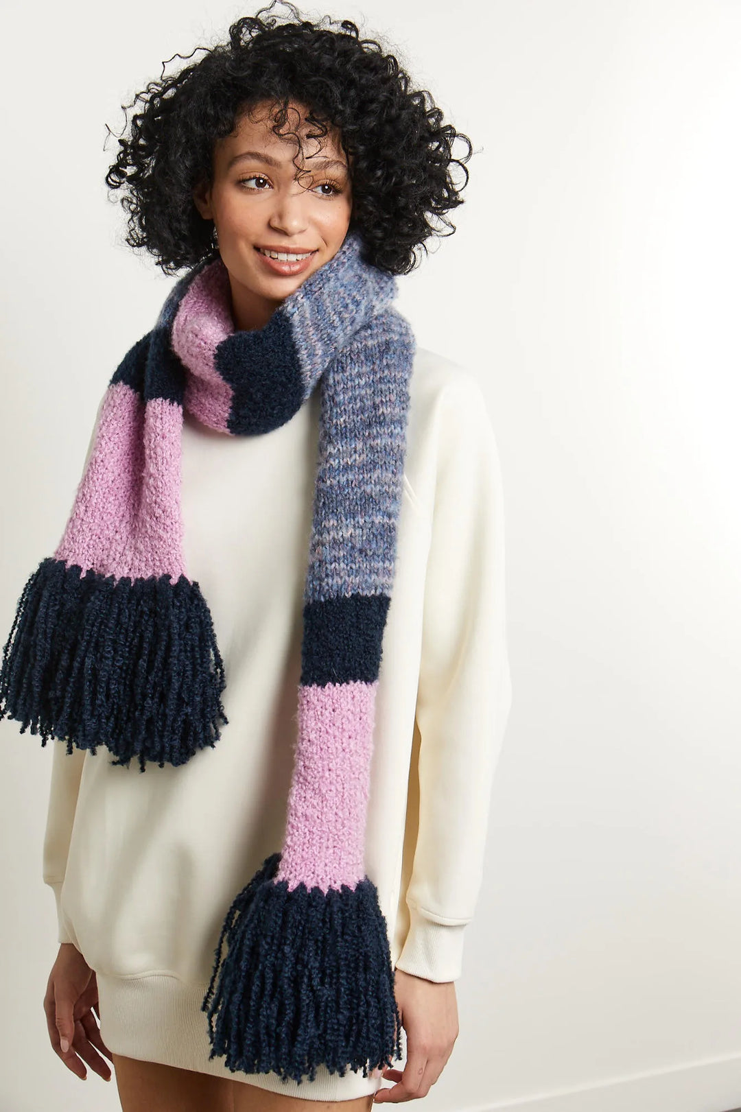 Bergère de France Canada - Mia tricolor fringed scarf