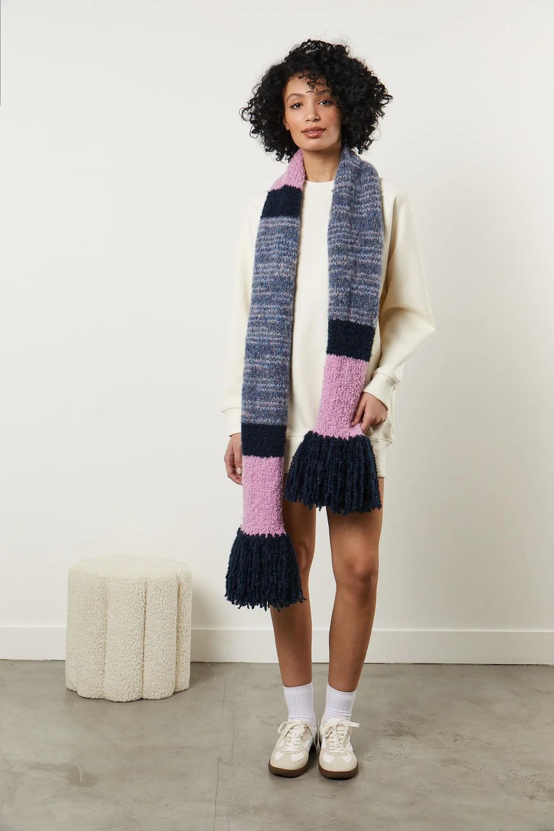 Bergère de France Canada - Mia tricolor fringed scarf