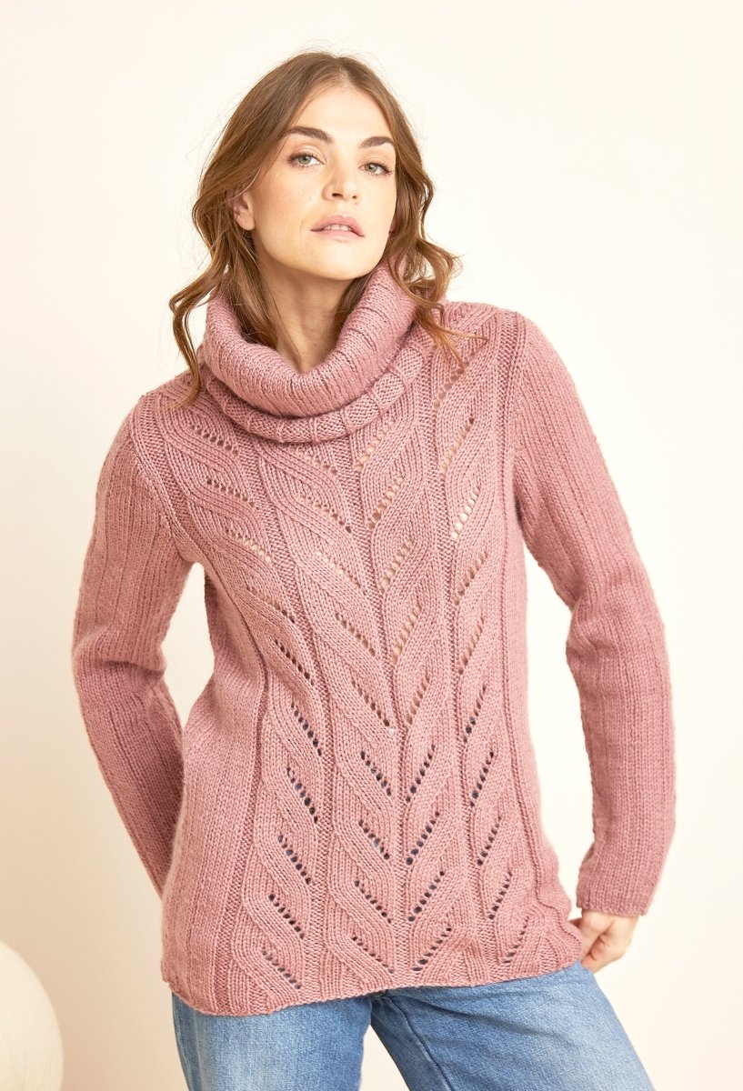 Bergère de France Canada - Déborah Cowl - Neck Sweater with Openwork Cables