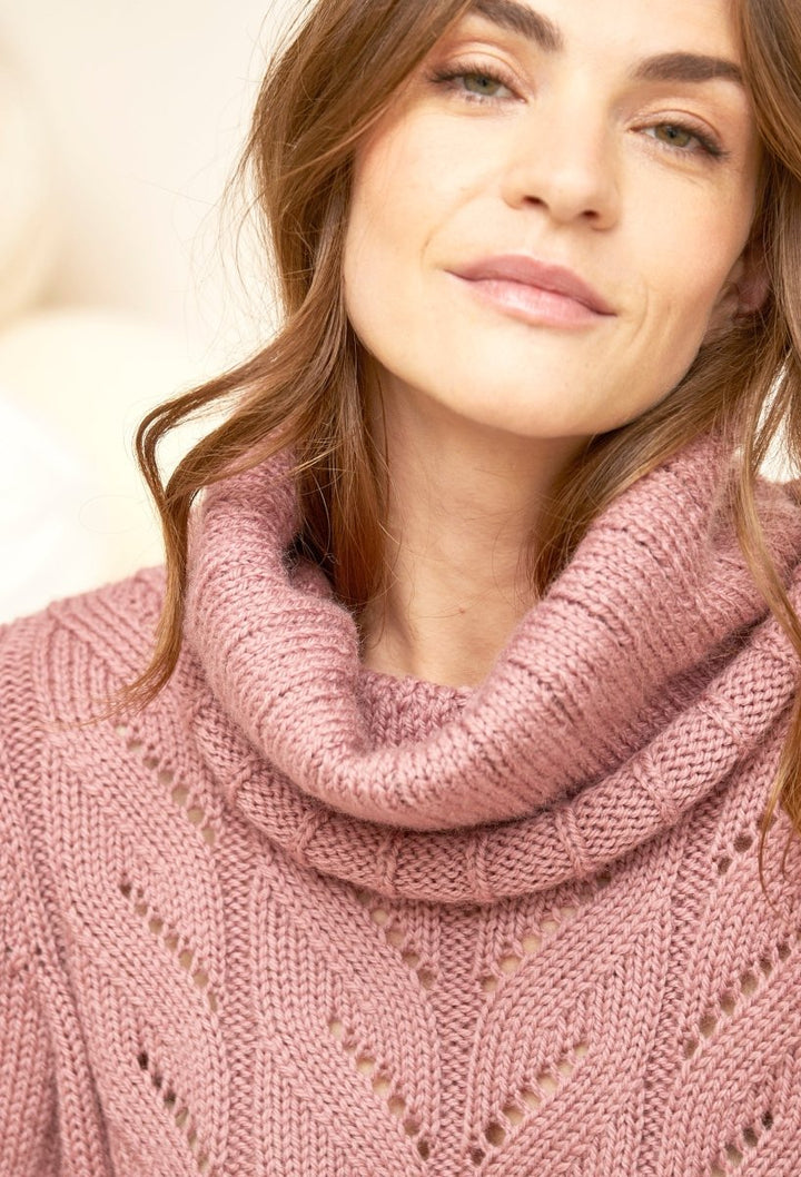 Bergère de France Canada - Déborah Cowl - Neck Sweater with Openwork Cables