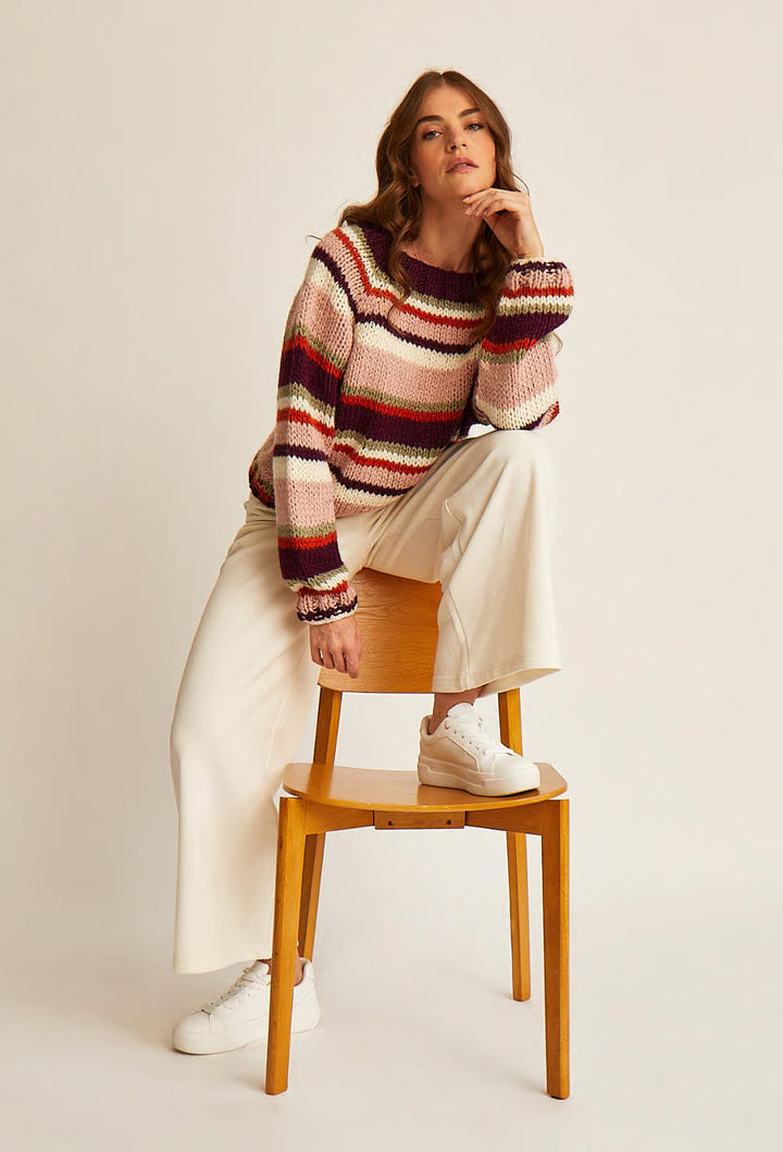 Pull top down rayé Anya