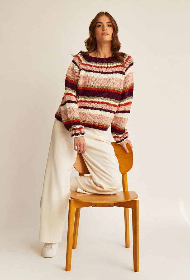 Pull top down rayé Anya