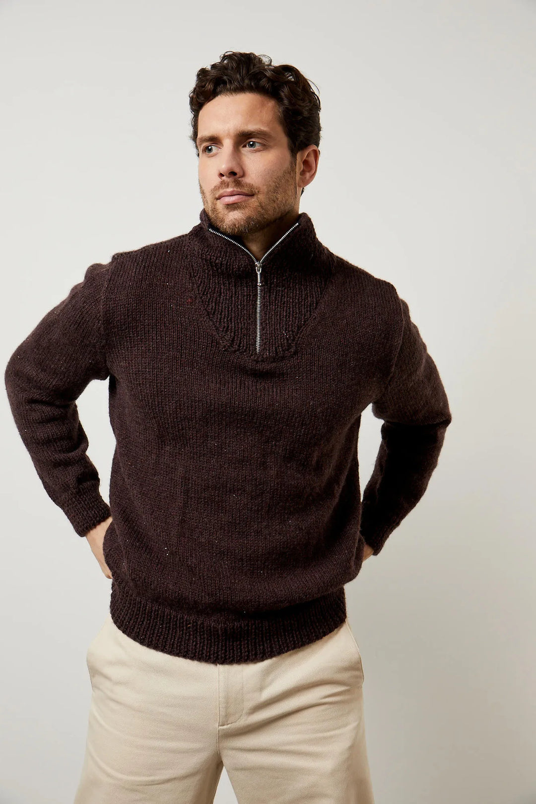 Bergère de France Canada - Romain zip - up trucker neck sweater