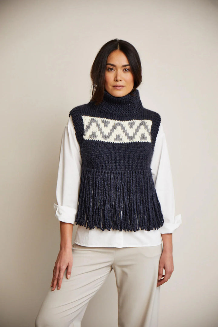 Bergère de France Canada - Ruby fringed jacquard sweater