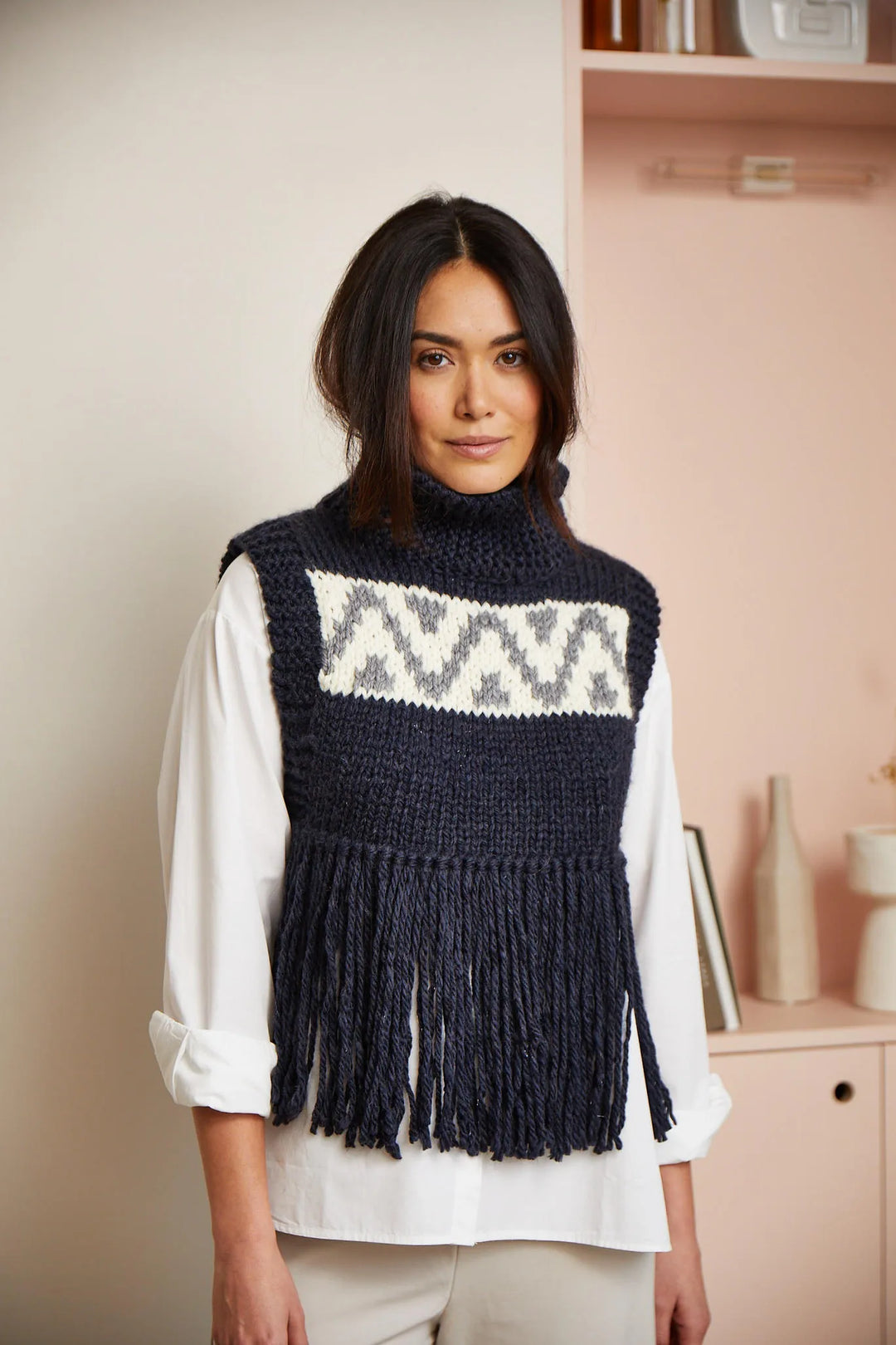 Bergère de France Canada - Ruby fringed jacquard sweater