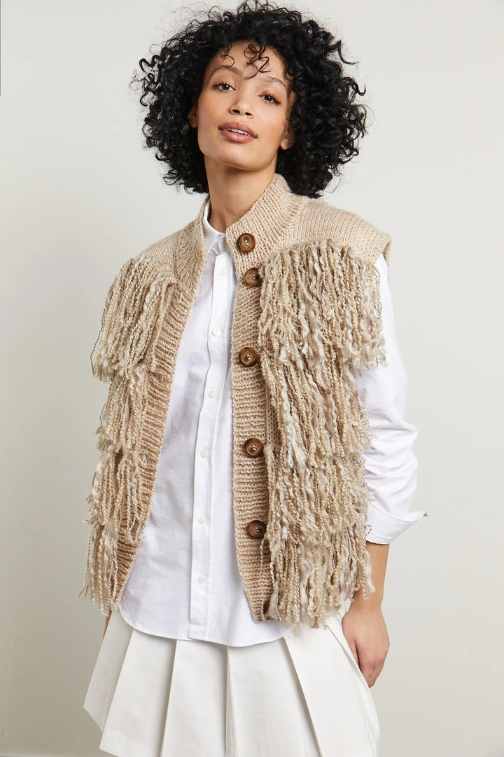 Bergère de France Canada - Tania sleeveless fringed vest
