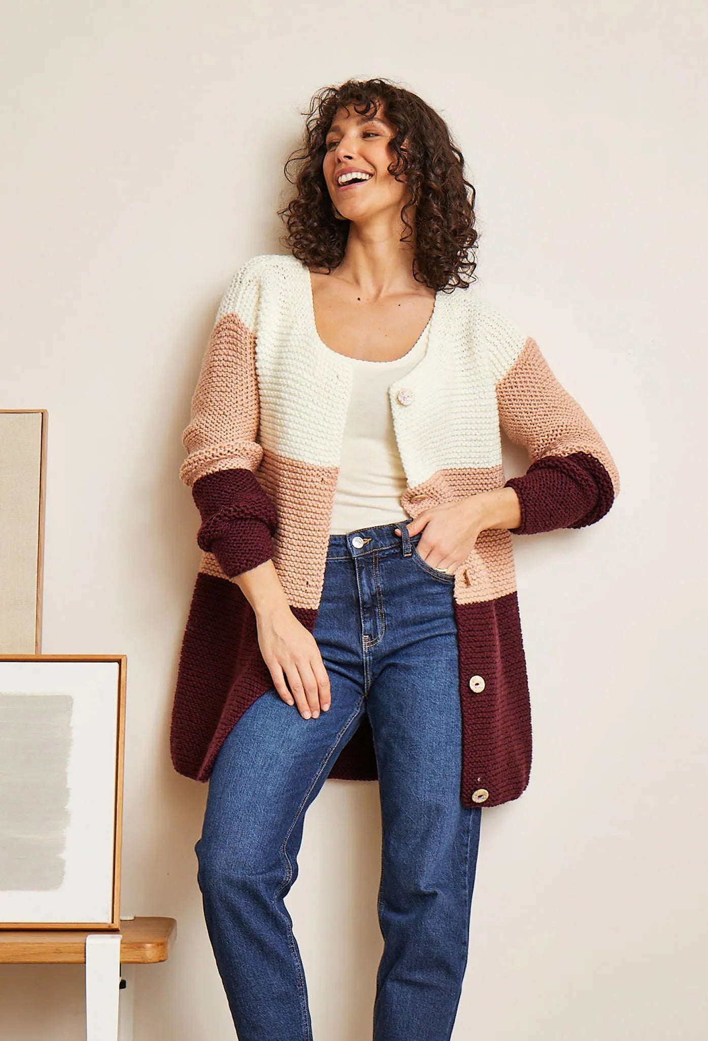 Bergère de France Canada - Blandine foam - stitched tricolor vest